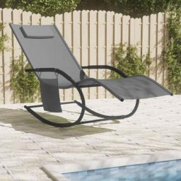 Maisonchic - Bain de soleil Chaise à bascule Moderne - Transat - Fauteuil de jardin relax - Gris