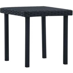 Decdeal - Table à thé de jardin Noir 40x40x40 cm Résine tressée