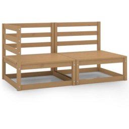 Salon de jardin 2 pcs marron miel bois de pin massif Vidaxl marron miel