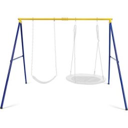 DREAMADE Portique de balançoire Cadre en A, Cadre de Support Pivotant en Acier Robuste 300 KG avec