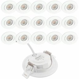 Arum Lighting - 15 Spots Encastrables led asturie Orientable 7W Eq. 75W Température de Couleur: