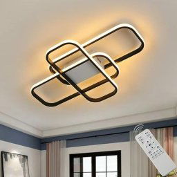 Plafonnier led Moderne Salon Lampe De Plafond Dimmable Design Rectangulaire Avec Télécommande