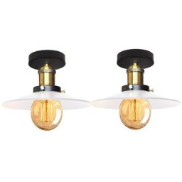 2x Vintage Plafonnier Industriel Retro en Métal Lustre Luminaire L'éclairage pour Chambre Salon