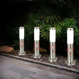 4x led lampe d'extérieur piédestal lumières lampe de jardin éclairage véranda allée de la cour