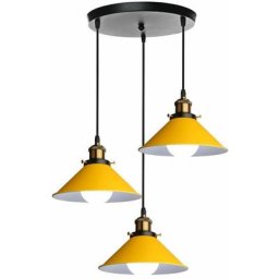 Suspension Luminaire Industrielle 3 Lumière Plafonniers Design Edison Métal Lustre Suspension avec