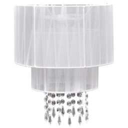 Helloshop26 - Lustre plafonnier suspendu lampe moderne cristal blanc 33 cm - Blanc