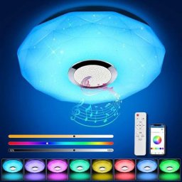 Plafonnier led 36W de Haut parleur Bluetooth, Lampe Plafond avec Telecommande Contrôle App,