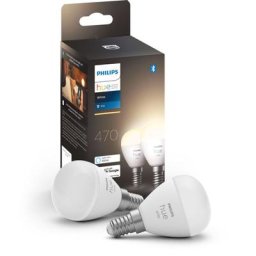 Philips Hue White, ampoule LED connectée Luster E14, compatible Bluetooth, pack de 2, fonctionne