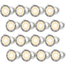 Lot de 16 Spots led Encastrable pour Terrasse Bois, Etanche IP67, Spots à Encastrer Extérieur, 0,6W