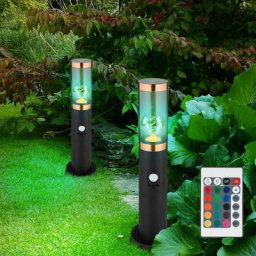Lampadaire éclairage extérieur dimmable avec télécommande fumée cuivre extérieur avec détecteur de