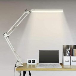Lampe de bureau led, lampe de table d'architecte pliable avec pince, 10 niveaux de luminosité x 3