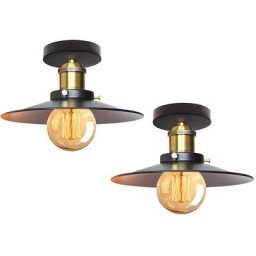 2x Vintage Plafonnier Industriel Retro en Métal Lustre Luminaire L'éclairage pour Chambre Salon