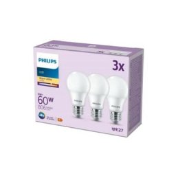 Philips - pack de 3 ampoules led E27, 60W, blanc chaud