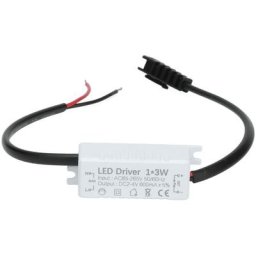 Driver led (1X3W) courant constant 600mA entrée AC85-265V sortie 2-4VDC connecteur d'alimentation