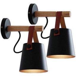 Lot de 2 Moderne Applique Murale Métal Style En Fer Forgé Bois Ceinture Applique Murale Creative