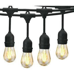 Guirlande Lumineuse Extérieure, 15M S14 Guirlande Guinguette led avec 15 2W E27 Verre Ampoule, IP65