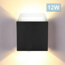 Applique Murale led Extérieure Moderne IP65 Escalier Couloir Lampe Carré Up Down Lumière Déco 12W