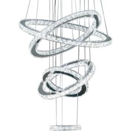 Led K9 Cristal 5 Anneaux Lustres Plafonniers Modernes Luminaires Suspendus pour Salon Chambre