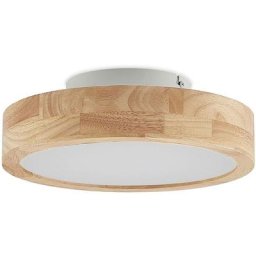 Led Plafonnier à intensité variable 'Lanira' en bois pour salon & salle à manger - bois clair, blanc