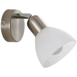 Spot à intensité variable 'Paulina' en métal pour salon & salle à manger - blanc albâtre, nickel
