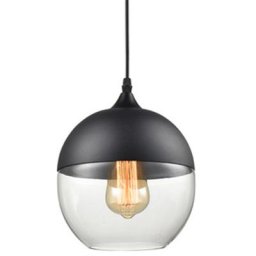 Suspension Design Style Retro Vintage Contemporain Transparent , Lustre Abat-jour en Verre Corde