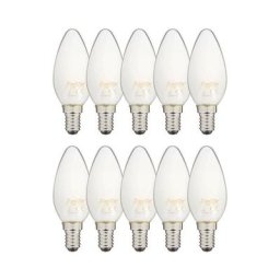 Lot de 10 Ampoules led Filament B35, culot E14, 6,5W cons. (60W eq.), 2700K Blanc Chaud
