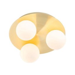 Qazqa - cederic - Plafonnier Moderne - 3 lumière - ø 23 cm - Doré/Laiton - Moderne - Salle de bains
