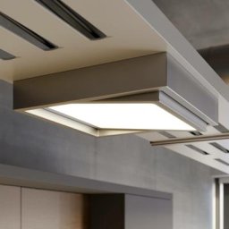 LED Plafonnier 'Uvan' en aluminium pour salon & salle à manger - chromé, blanc