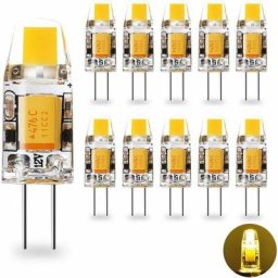 Lot de 10 ampoules led G4, G4 cob à économie d'énergie, applique murale, 12 v ac/dc G4 1,2 w