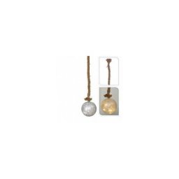 Suspension lumineuse à piles verre glacé Blanc chaud 19 LED