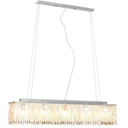 Plafonnier avec perles de cristal Argenté 104 cm E14 Vidaxl Argent