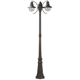 Lampadaire extérieur à intensité variable 'Eddie' - brun rouille, transparent
