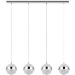 Pendentif led licoroto blanc chrome, clair l: 97,5cm w: 12cm h: 110cm