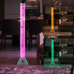 Colonne à bulles à colonne d'eau à led avec cinq poissons décoratifs Changeur de couleurs rvb