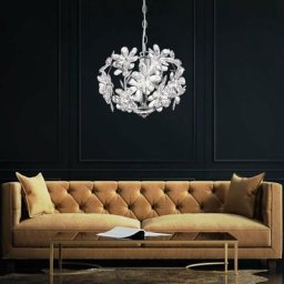 Suspension lampe à suspension feuilles plafonnier suspension design fleur, acrylique, chrome,