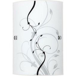 Rabalux - Applique blanc en verre métallique Elina / b noir: 18cm h: 26cm