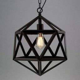 Lampe Suspension Lustre Style Vintage Cage en Métal Industriel Chandelier Light Réglable