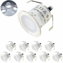Lot de 10 Mini Spot led Encastrable Extérieur, IP67 Étanche, Lumière Blanc du Jour 4500K, Lampe de