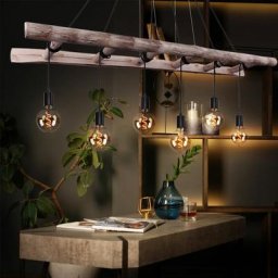 Lampe à suspension échelle en bois lampe de salle à manger suspension style campagnard bois