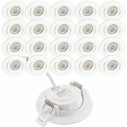 Arum Lighting - 20 Spots Encastrables led asturie Orientable 7W Eq. 75W Température de Couleur: