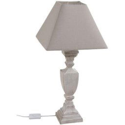 Lampe à poser en bois et coton - Bois cérusé