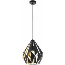 lumière pendentif Vintage CARLTON 1 Ø 31cm dimmable en noir, or