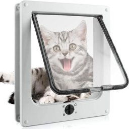 Chatière magnétique à 4 voies pour chats et petits chiens, porte avec tunnel pour animaux de