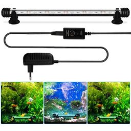EINFEBEN 28cm LED Aquarium RVB Éclairage Étanche Fish Tank Lampe Coquillages - le noir