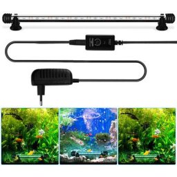 EINFEBEN 37cm LED Aquarium RVB Éclairage Étanche Fish Tank Lampe Coquillages - le noir