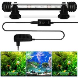 Einfeben - 18cm led Aquarium rvb Éclairage Étanche Fish Tank Lampe Coquillages - le noir