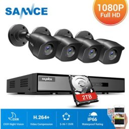 Système de caméra de sécurité 4CH 1080p 5 en 1 dvr cctv Caméras filaires à vision nocturne de 100
