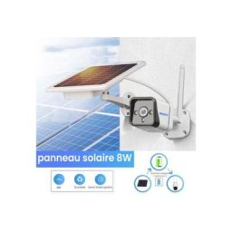 Camera Solaire Camera de Surveillance IP66 wifi Extereure avec Panneau Solaire, Capteur d'alarme