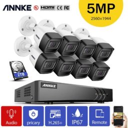 Système de caméra de sécurité filaire 5MP H.265 pro dvr avec caméras 5MP pour kits de