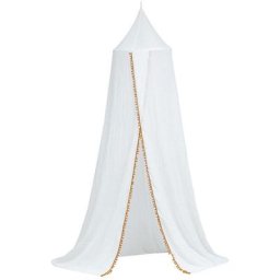 Atmosphera - Ciel de lit à pompons Oasis créateur d'intérieur - Blanc